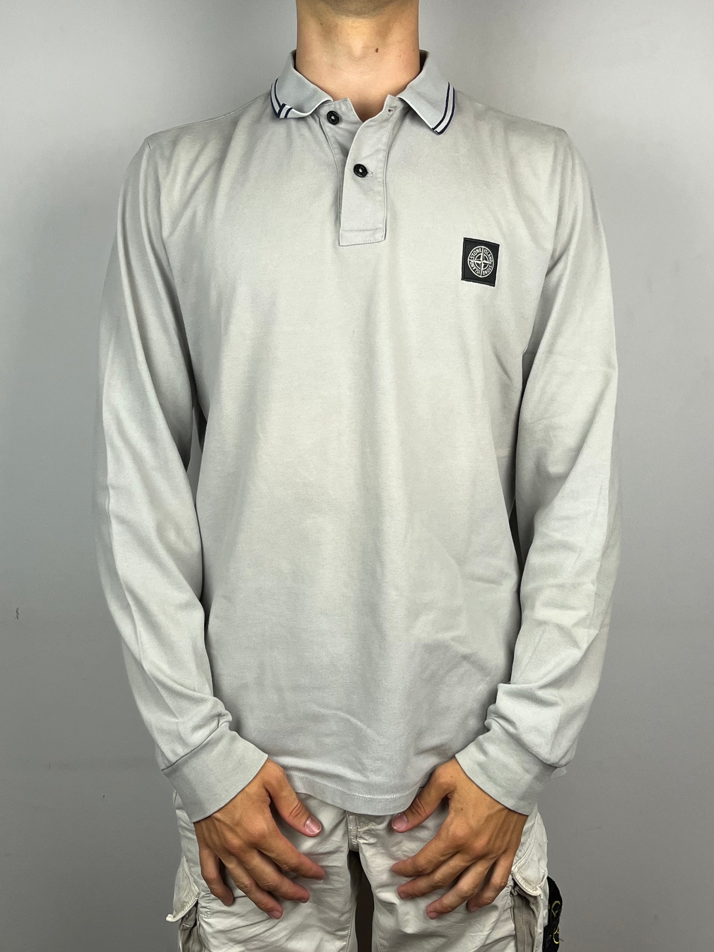 Polo Manga Larga Stone Island - Talla XL