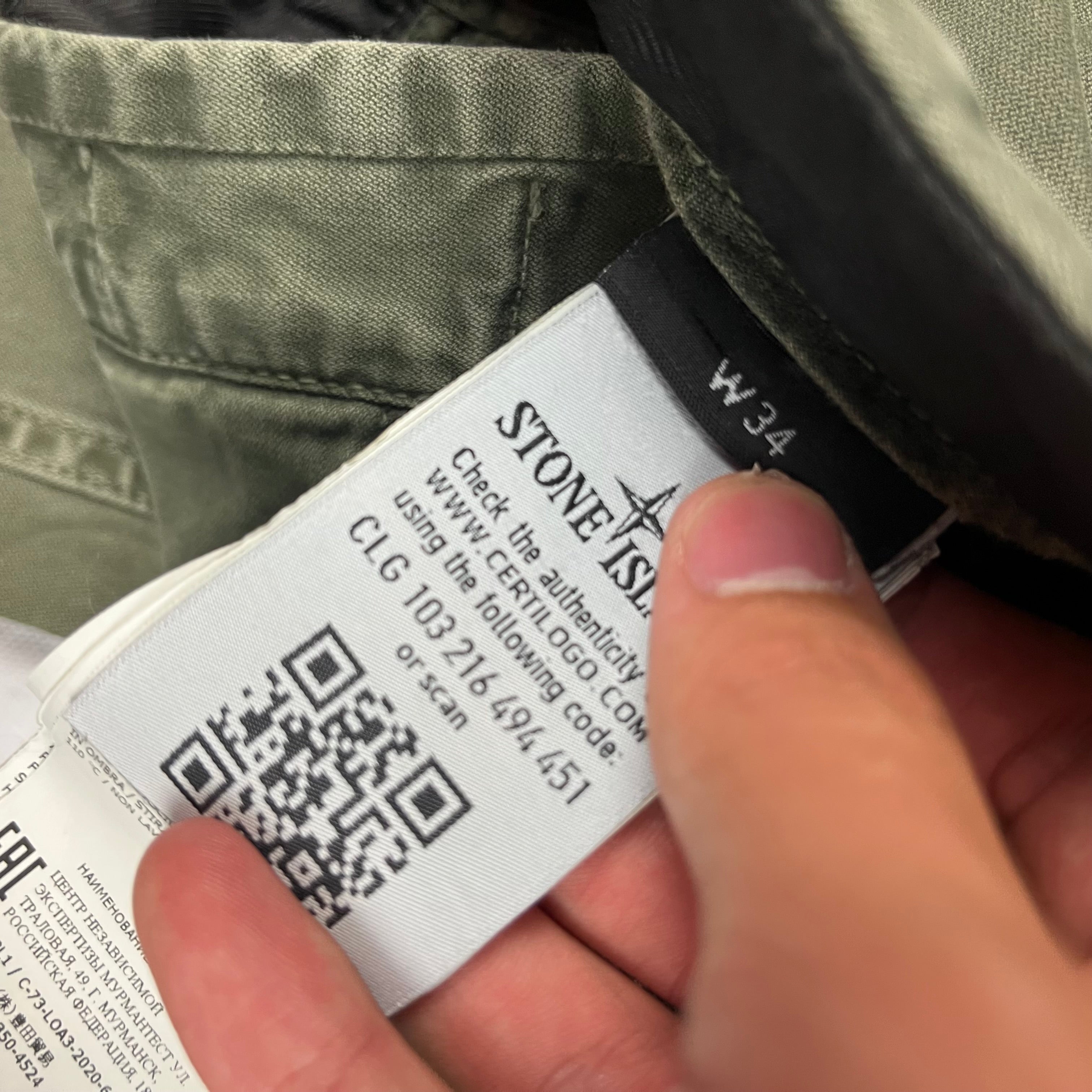 Pantalón Cargo Stone Island - Talla W34