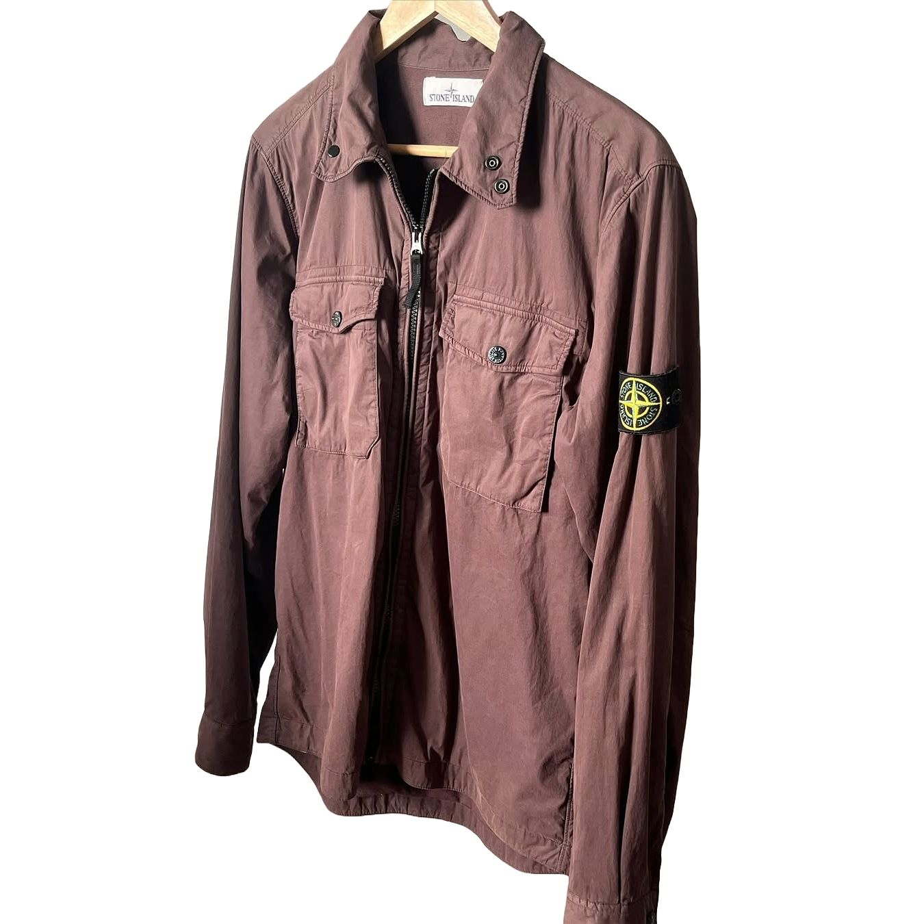 Sobrecamisa Stone Island "Maroon Brushed"
